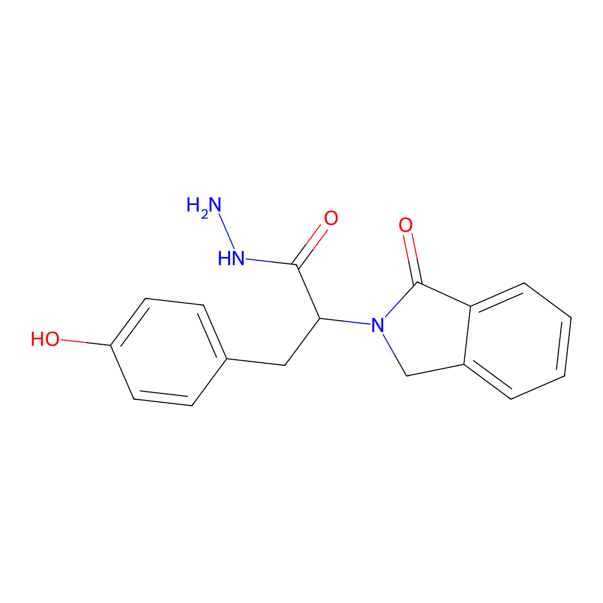 3-(4-hydroxyphenyl)-2-(1-oxo-1,3-dihydro-2H-isoindol-2-yl)propanohydrazide molecular structure, CAS 477871-35-5