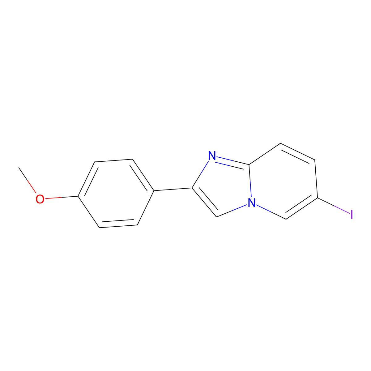 6-Iodo-2-(4-methoxyphenyl)imidazo[1,2-a]pyridine molecular structure, CAS 477871-43-5