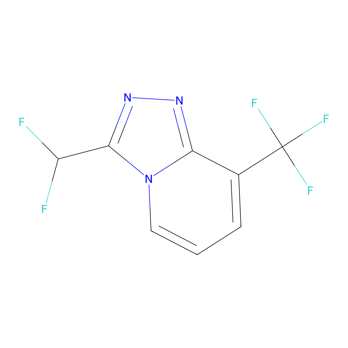 3-(Difluoromethyl)-8-(trifluoromethyl)-[1,2,4]triazolo[4,3-a]pyridine molecular structure, CAS 477871-44-6