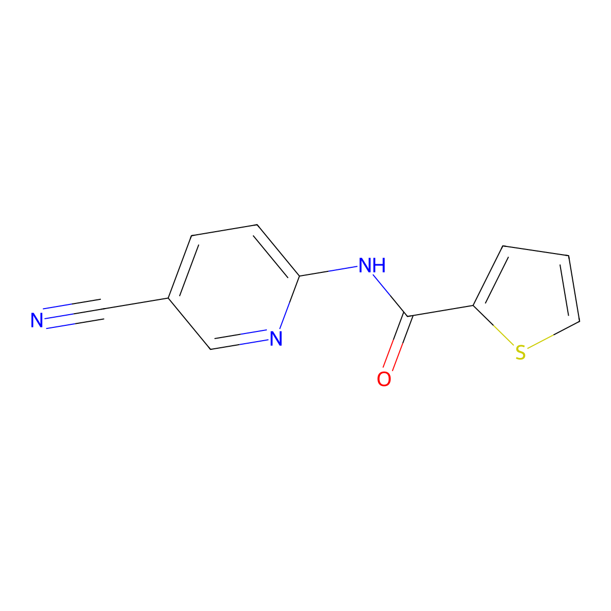 N-(5-cyanopyridin-2-yl)thiophene-2-carboxamide molecular structure, CAS 477871-47-9