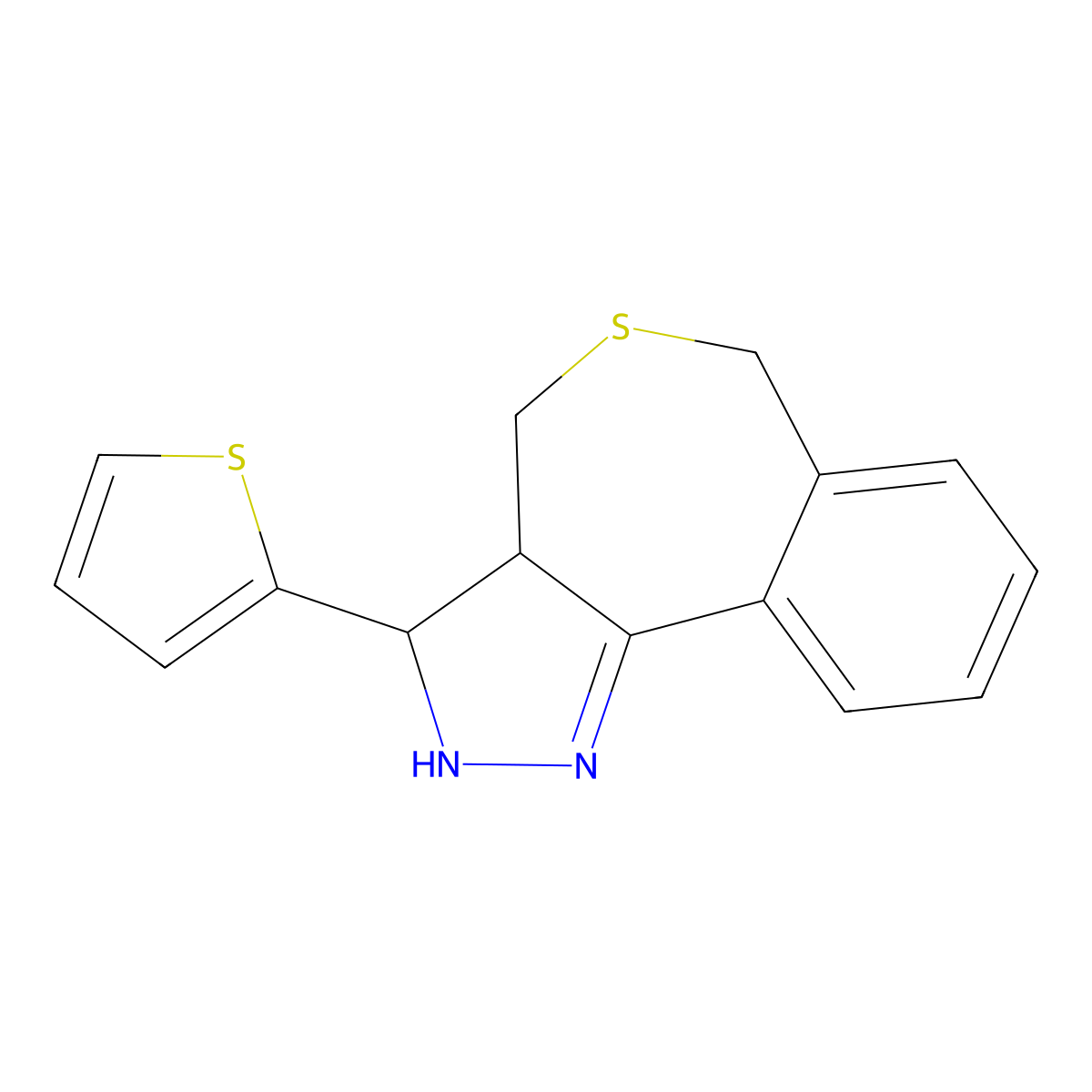 3-(2-thienyl)-2,3a,4,6-tetrahydro-3H-[2]benzothiepino[5,4-c]pyrazole molecular structure, CAS 477871-58-2
