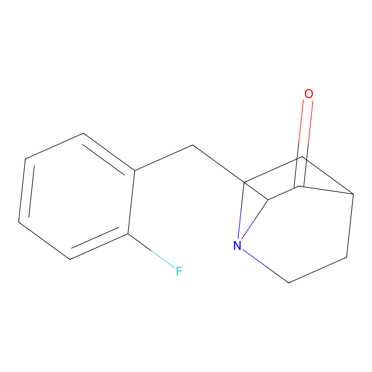 2-(2-Fluorobenzyl)-3-quinuclidinone molecular structure, CAS 477871-59-3
