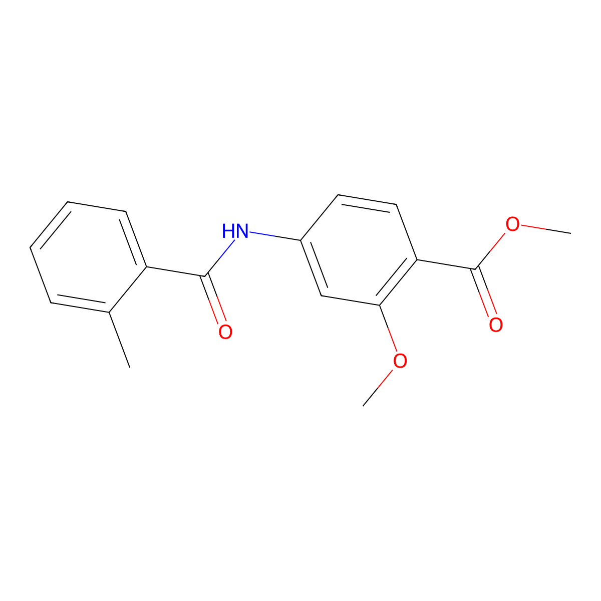 Methyl 2-methoxy-4-[(2-methylbenzoyl)amino]benzenecarboxylate molecular structure, CAS 477871-61-7