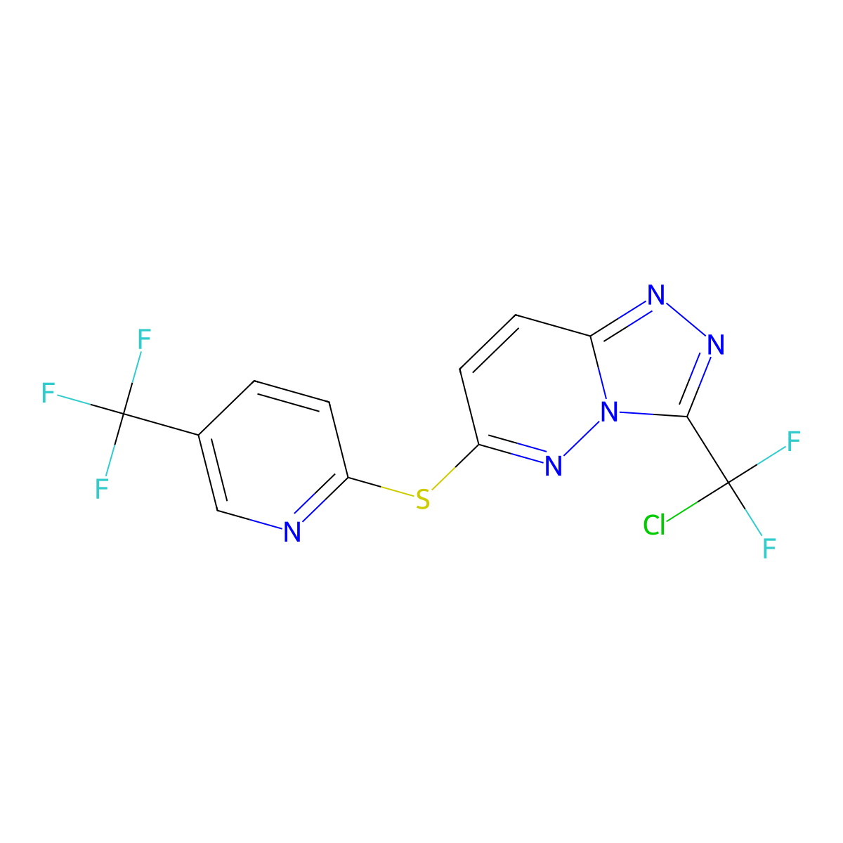 3-[Chloro(difluoro)methyl][1,2,4]triazolo[4,3-b]pyridazin-6-yl 5-(trifluoromethyl)-2-pyridinyl sulfide molecular structure, CAS 477871-70-8