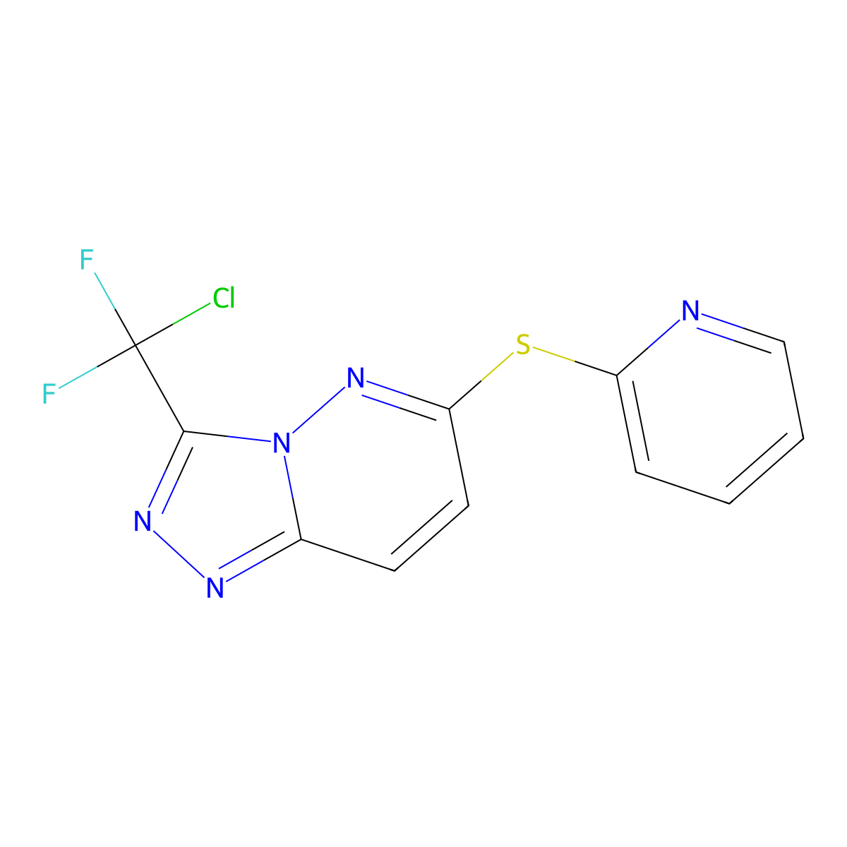 3-[Chloro(difluoro)methyl][1,2,4]triazolo[4,3-b]pyridazin-6-yl 2-pyridinyl sulfide molecular structure, CAS 477871-73-1