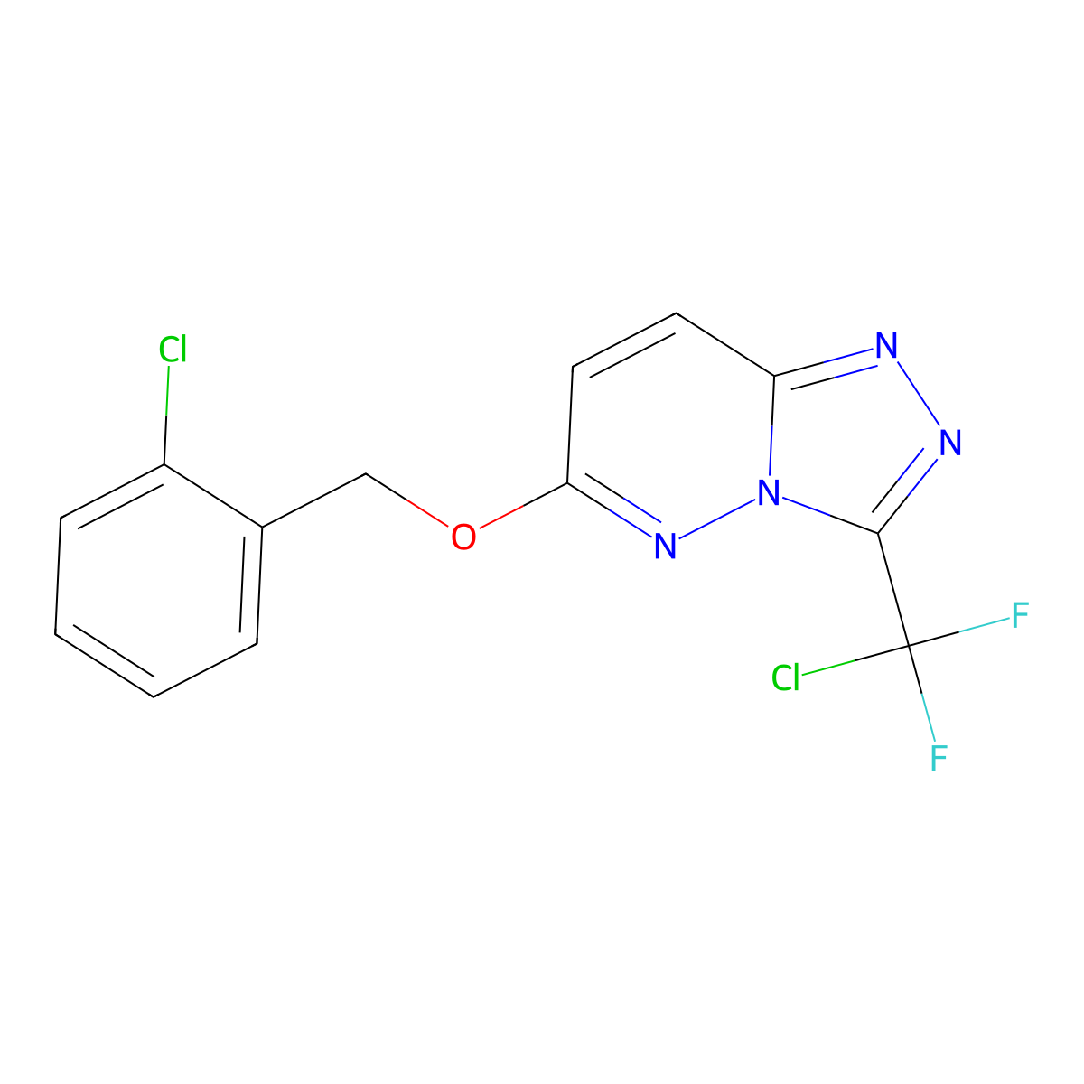 6-[(2-Chlorobenzyl)oxy]-3-[chloro(difluoro)methyl][1,2,4]triazolo[4,3-b]pyridazine molecular structure, CAS 477871-78-6