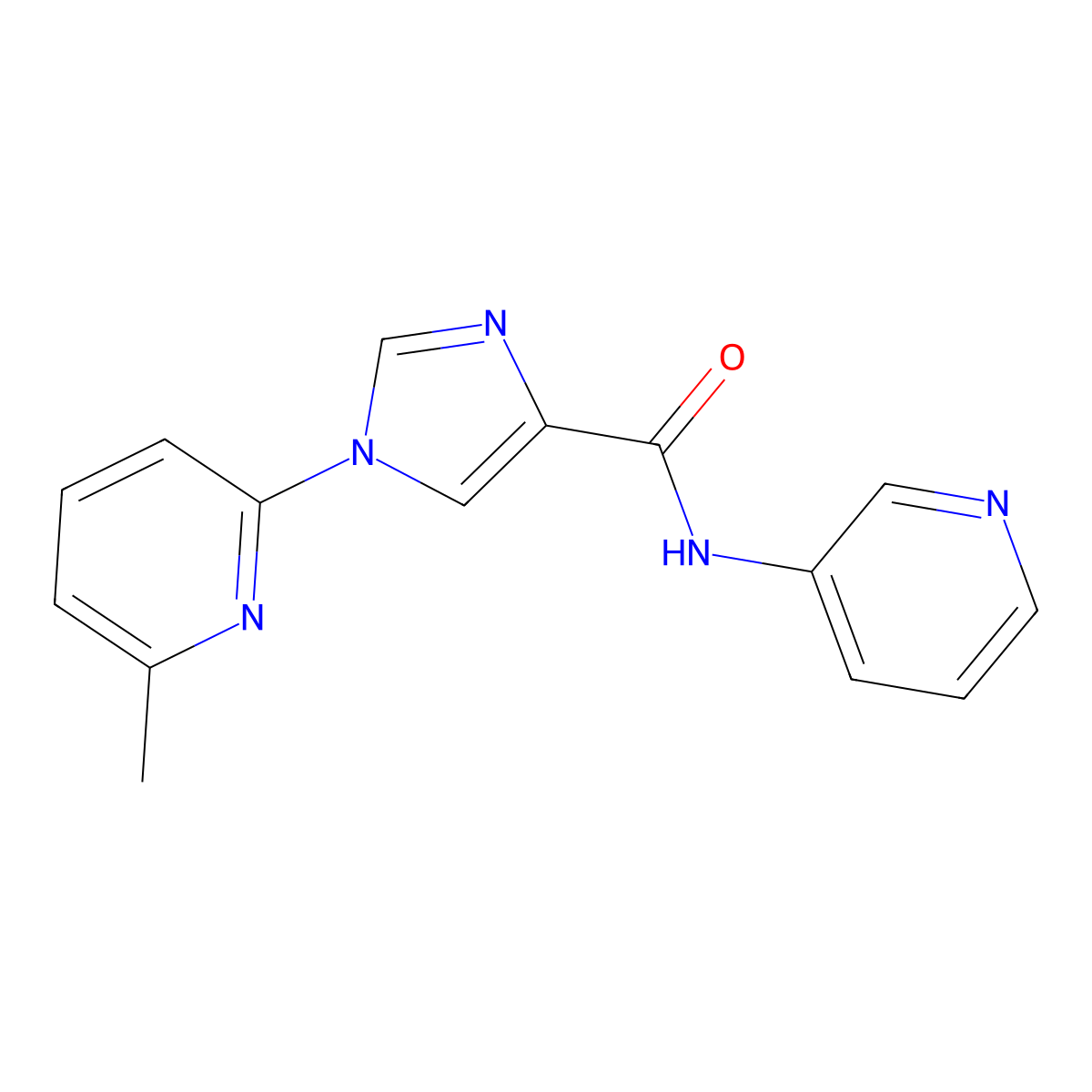 1-(6-methyl-2-pyridinyl)-N-(3-pyridinyl)-4-imidazolecarboxamide molecular structure, CAS 477871-80-0