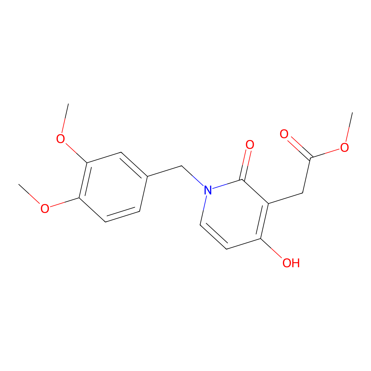 Methyl 2-[1-(3,4-dimethoxybenzyl)-4-hydroxy-2-oxo-1,2-dihydro-3-pyridinyl]acetate molecular structure, CAS 477871-81-1