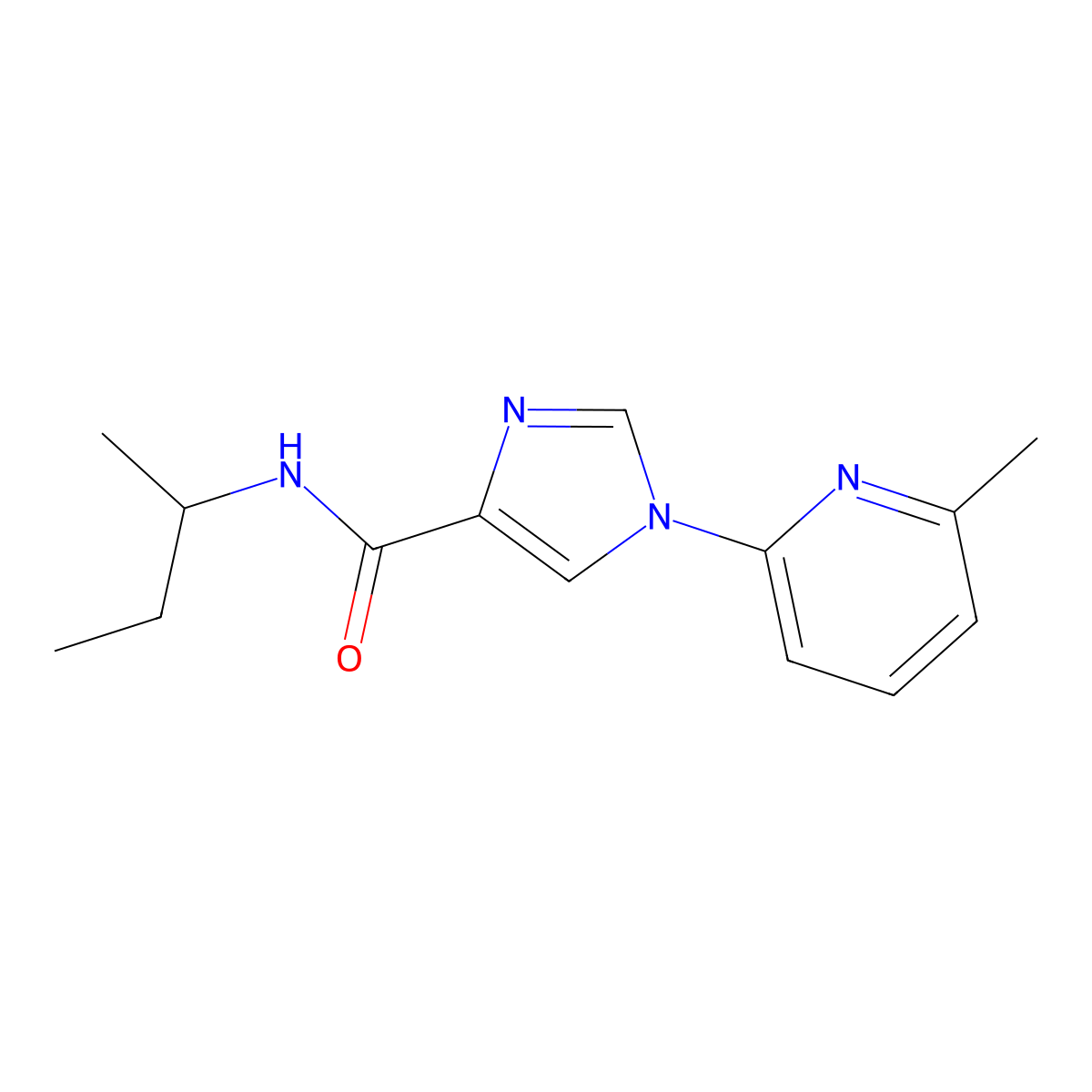 N-(sec-butyl)-1-(6-methyl-2-pyridinyl)-1H-imidazole-4-carboxamide molecular structure, CAS 477871-86-6