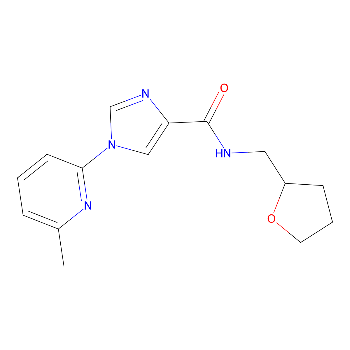 1-(6-methyl-2-pyridinyl)-N-(tetrahydro-2-furanylmethyl)-1H-imidazole-4-carboxamide molecular structure, CAS 477871-87-7