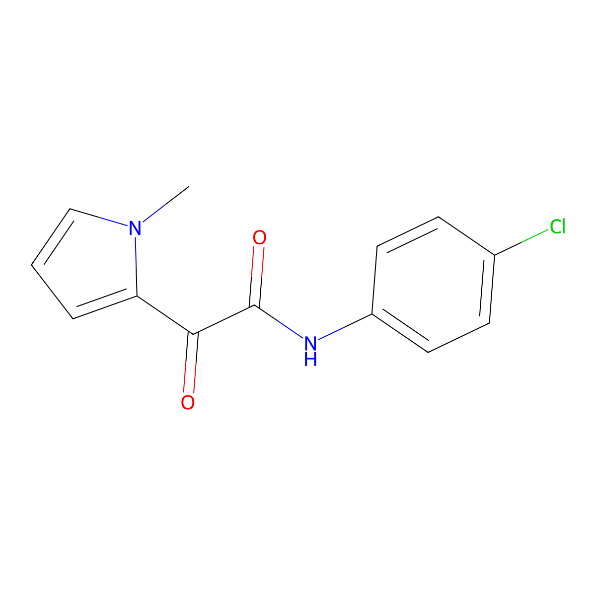 N-(4-chlorophenyl)-2-(1-methyl-1H-pyrrol-2-yl)-2-oxoacetamide molecular structure, CAS 477871-94-6