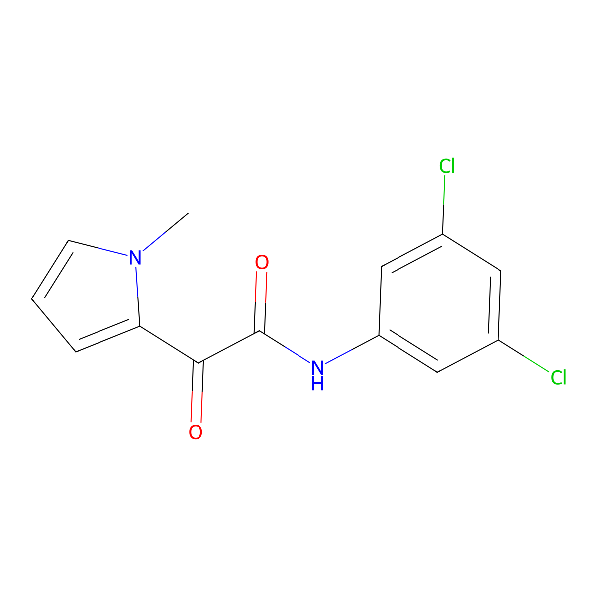 N-(3,5-dichlorophenyl)-2-(1-methyl-1H-pyrrol-2-yl)-2-oxoacetamide molecular structure, CAS 477871-97-9