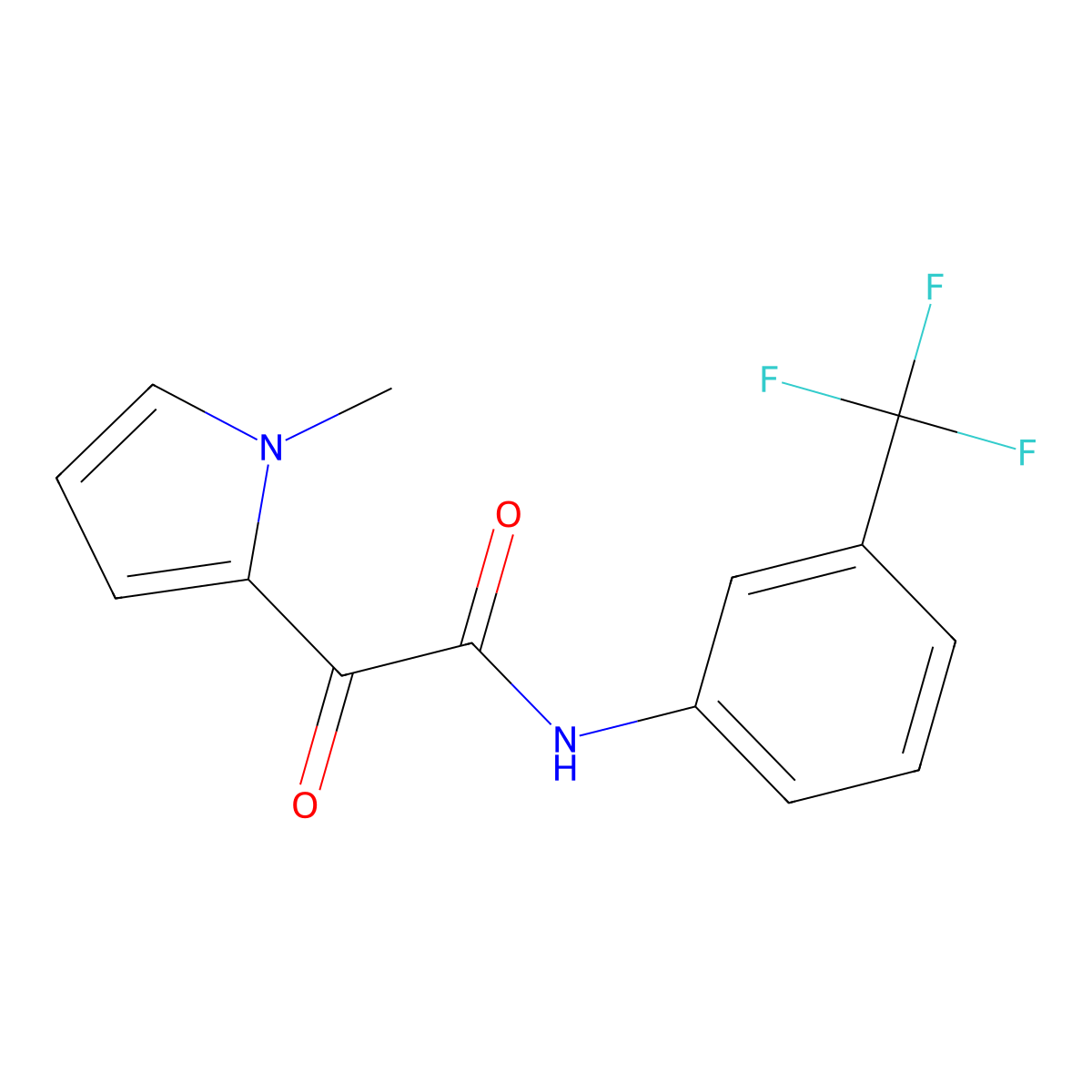 2-(1-methyl-1H-pyrrol-2-yl)-2-oxo-N-[3-(trifluoromethyl)phenyl]acetamide molecular structure, CAS 477871-98-0