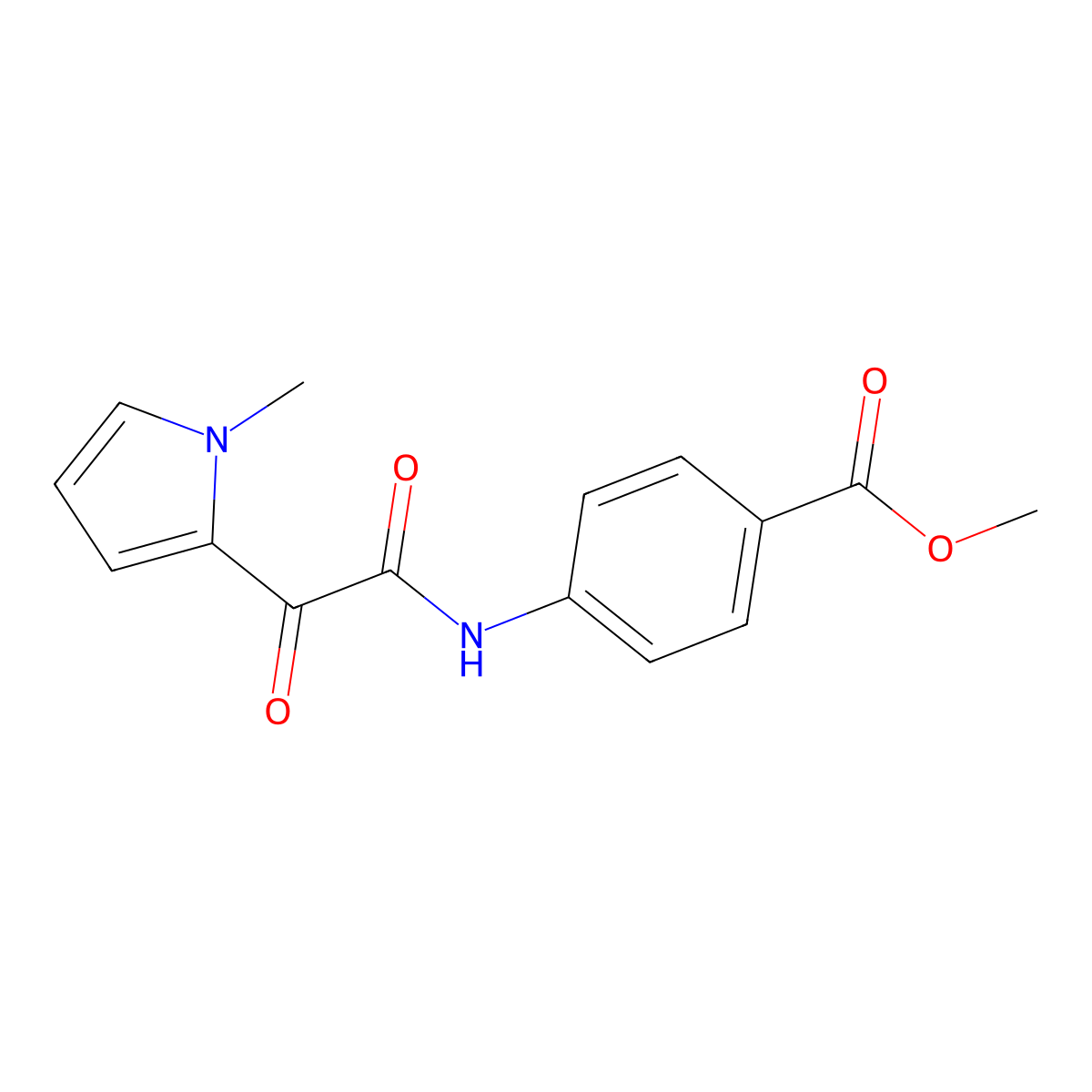 Methyl 4-[[2-(1-methyl-1H-pyrrol-2-yl)-2-oxoacetyl]amino]benzoate molecular structure, CAS 477872-00-7