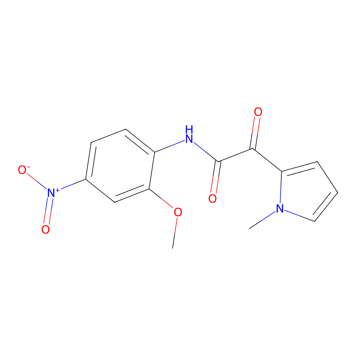 N-(2-methoxy-4-nitrophenyl)-2-(1-methyl-1H-pyrrol-2-yl)-2-oxoacetamide molecular structure, CAS 477872-02-9
