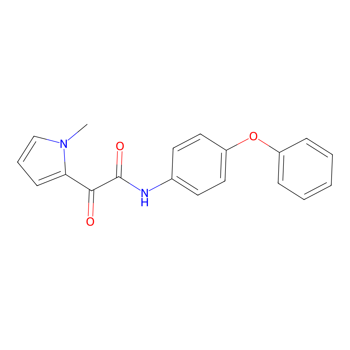 2-(1-methyl-1H-pyrrol-2-yl)-2-oxo-N-(4-phenoxyphenyl)acetamide molecular structure, CAS 477872-03-0