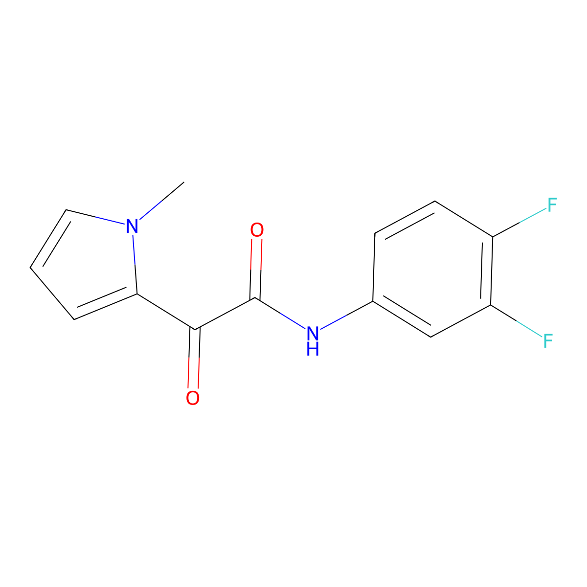 N-(3,4-difluorophenyl)-2-(1-methyl-1H-pyrrol-2-yl)-2-oxoacetamide molecular structure, CAS 477872-04-1