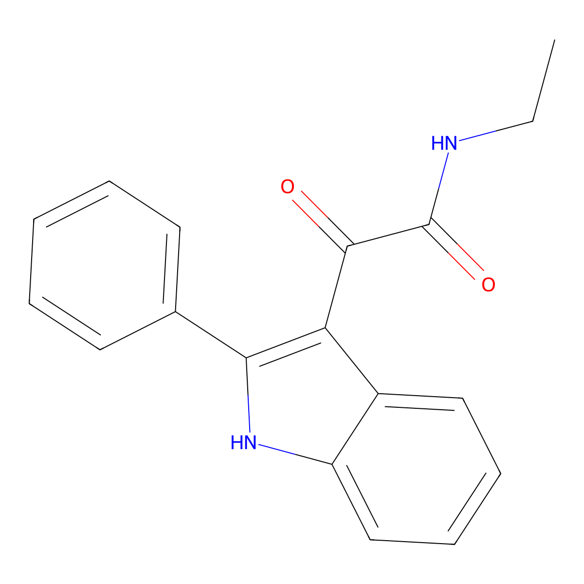 N-Ethyl-alpha-oxo-2-phenyl-1H-indole-3-acetamide molecular structure, CAS 477872-06-3