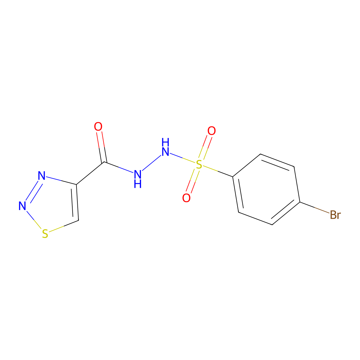 4-bromo-N'-(1,2,3-thiadiazol-4-ylcarbonyl)benzenesulfonohydrazide molecular structure, CAS 477872-07-4