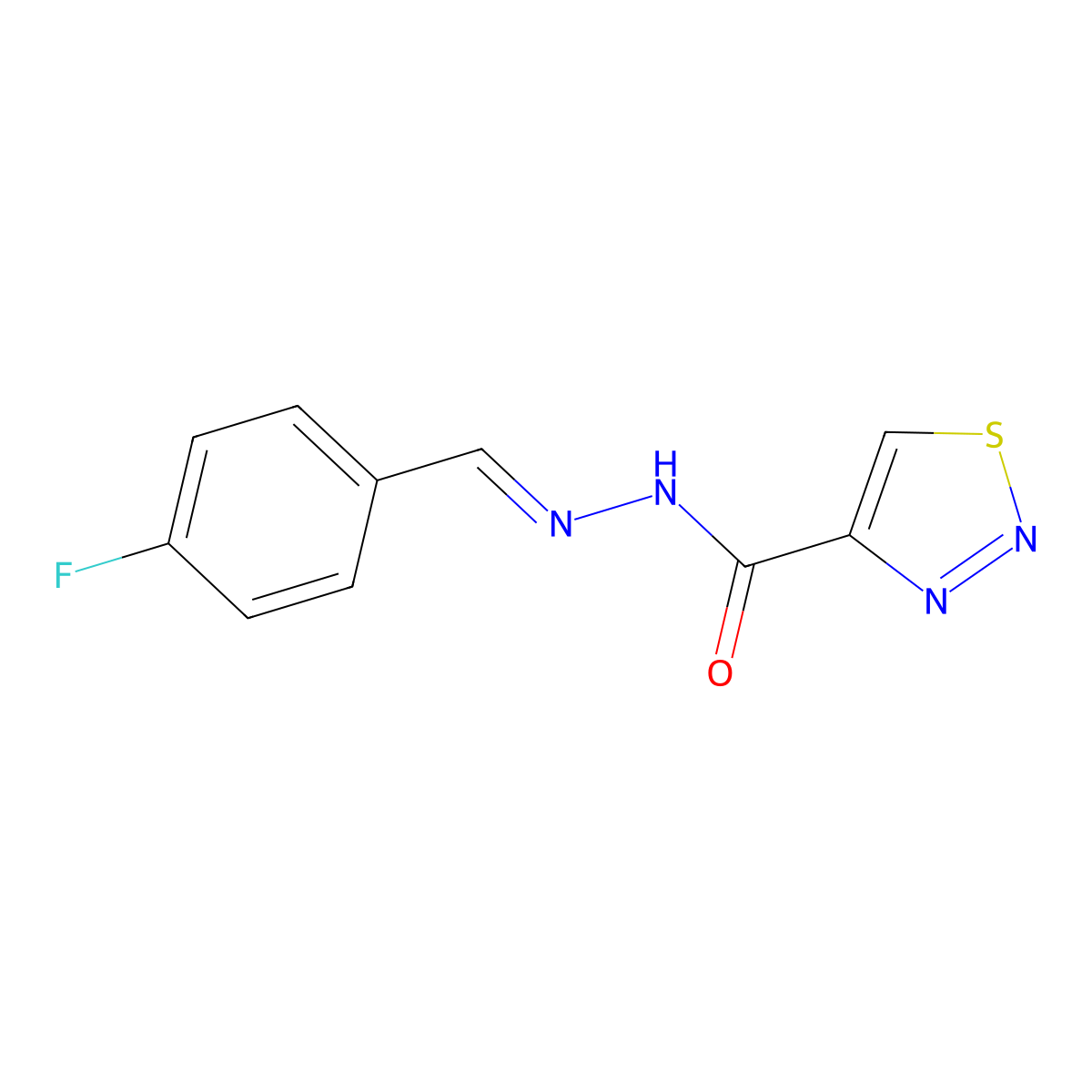 N'-[(Z)-(4-fluorophenyl)methylidene]-1,2,3-thiadiazole-4-carbohydrazide molecular structure, CAS 477872-08-5