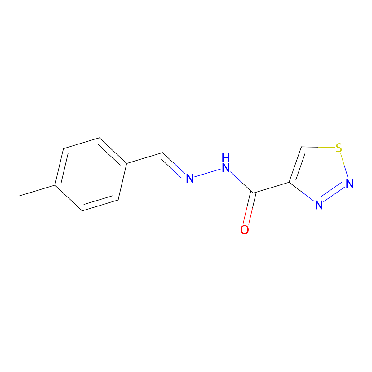 N'-[(4-methylphenyl)methylidene]-1,2,3-thiadiazole-4-carbohydrazide molecular structure, CAS 477872-12-1