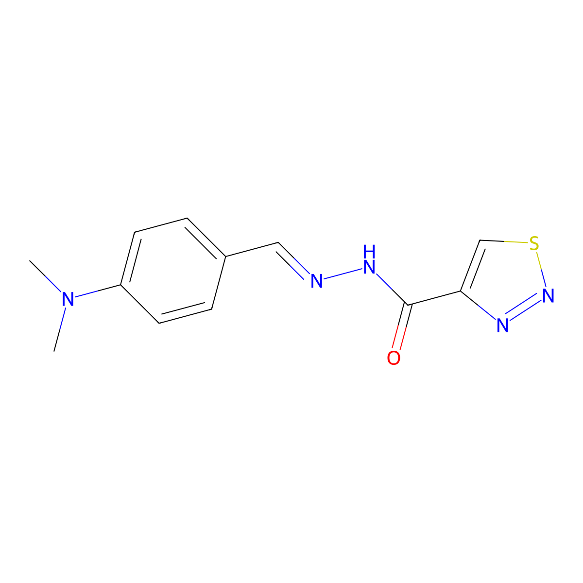 N'-{[4-(dimethylamino)phenyl]methylidene}-1,2,3-thiadiazole-4-carbohydrazide molecular structure, CAS 477872-13-2