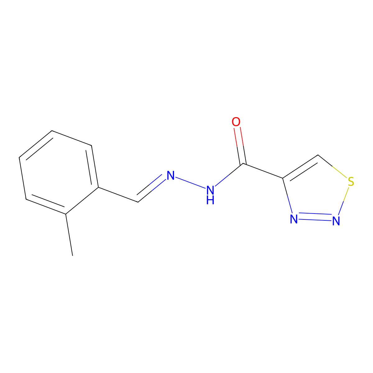 N'-[(2-methylphenyl)methylidene]-1,2,3-thiadiazole-4-carbohydrazide molecular structure, CAS 477872-14-3