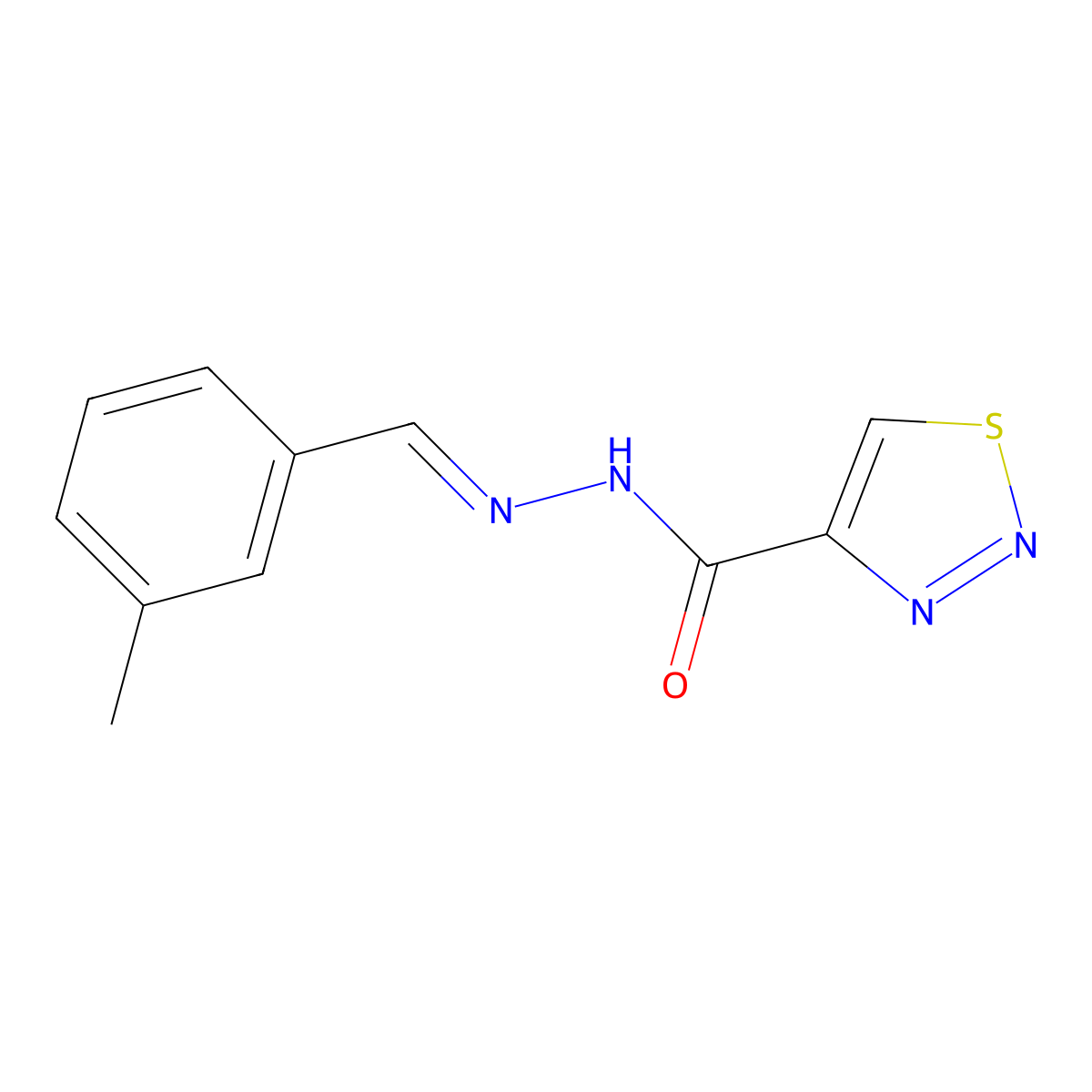 N'-[(3-methylphenyl)methylidene]-1,2,3-thiadiazole-4-carbohydrazide molecular structure, CAS 477872-15-4