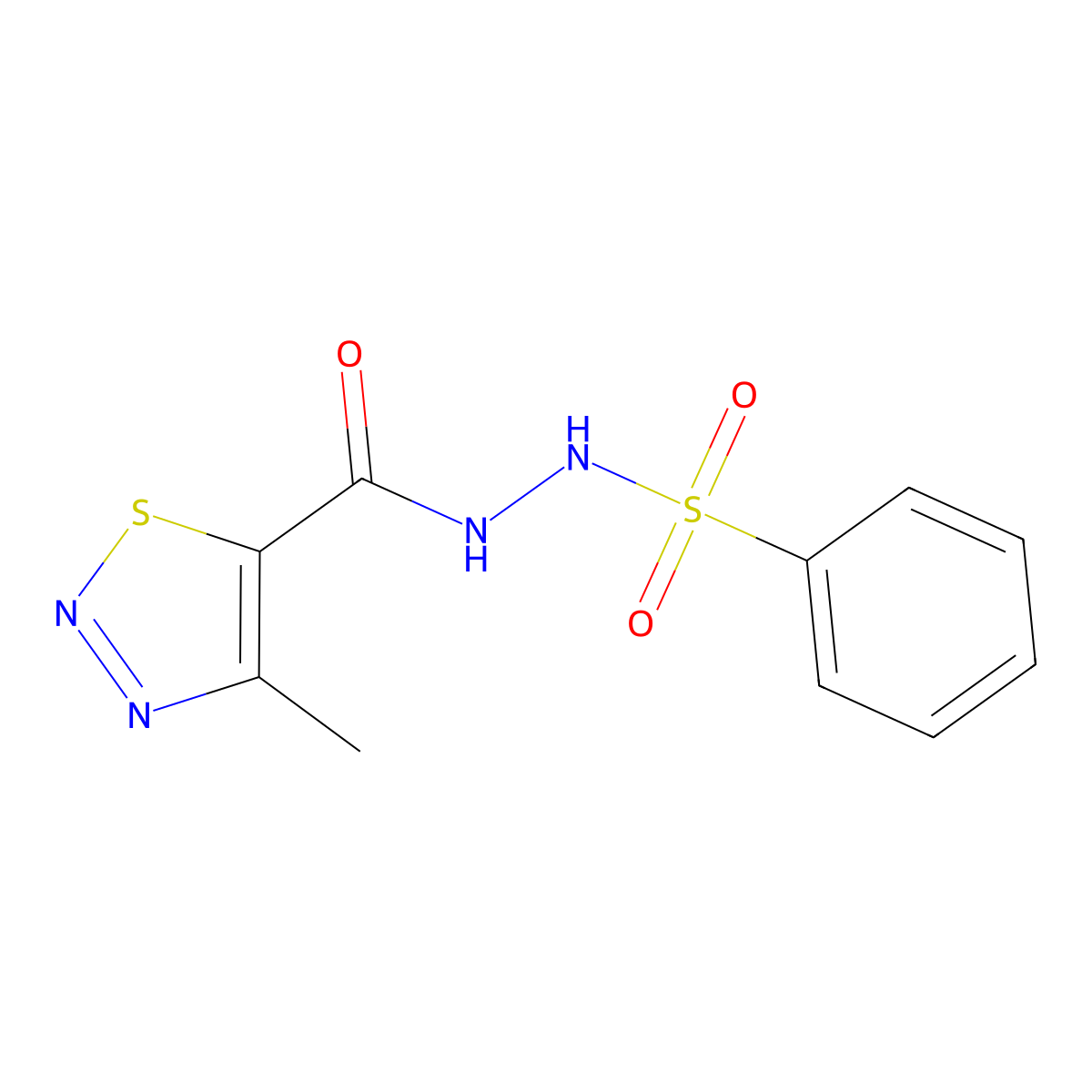 N'-[(4-methyl-1,2,3-thiadiazol-5-yl)carbonyl]benzenesulfonohydrazide molecular structure, CAS 477872-16-5