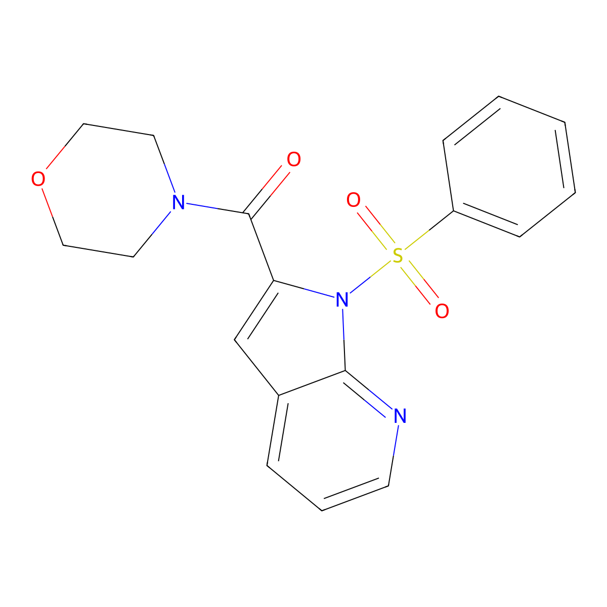 morpholino[1-(phenylsulfonyl)-1H-pyrrolo[2,3-b]pyridin-2-yl]methanone molecular structure, CAS 477872-24-5