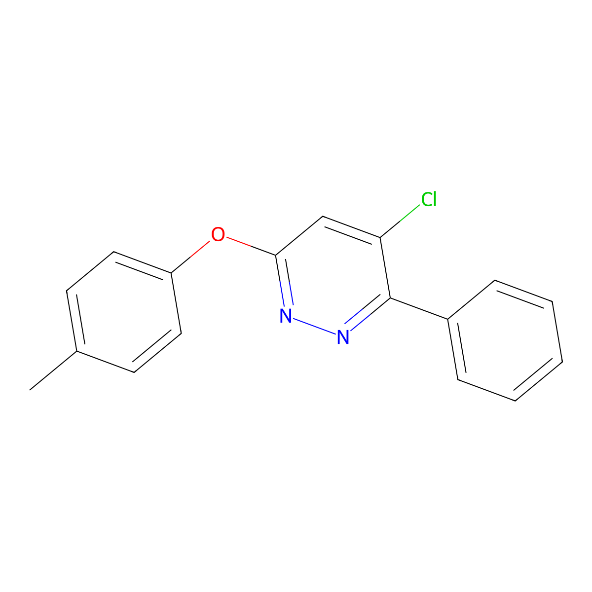 4-Chloro-6-(4-methylphenoxy)-3-phenylpyridazine molecular structure, CAS 477872-28-9