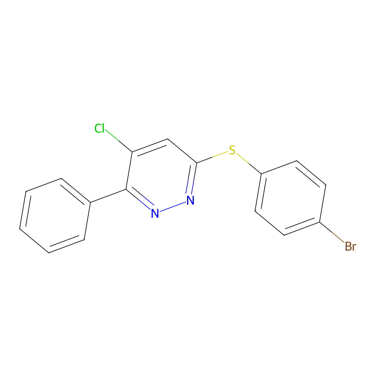 4-Bromophenyl 5-chloro-6-phenyl-3-pyridazinyl sulfide molecular structure, CAS 477872-30-3