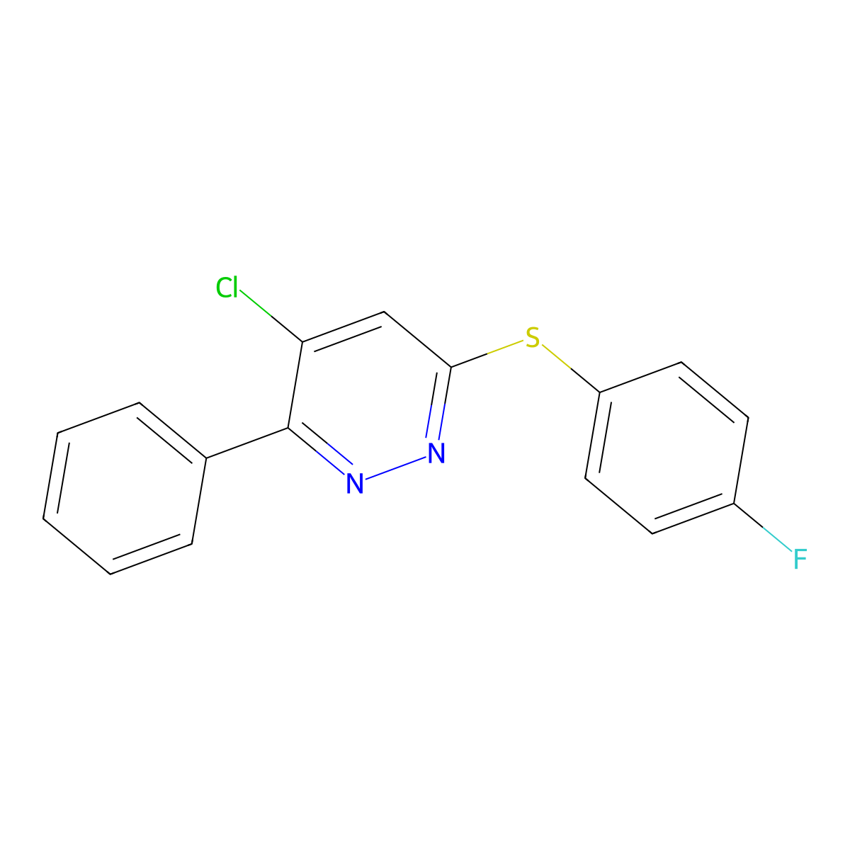 4-Chloro-6-[(4-fluorophenyl)sulfanyl]-3-phenylpyridazine molecular structure, CAS 477872-31-4