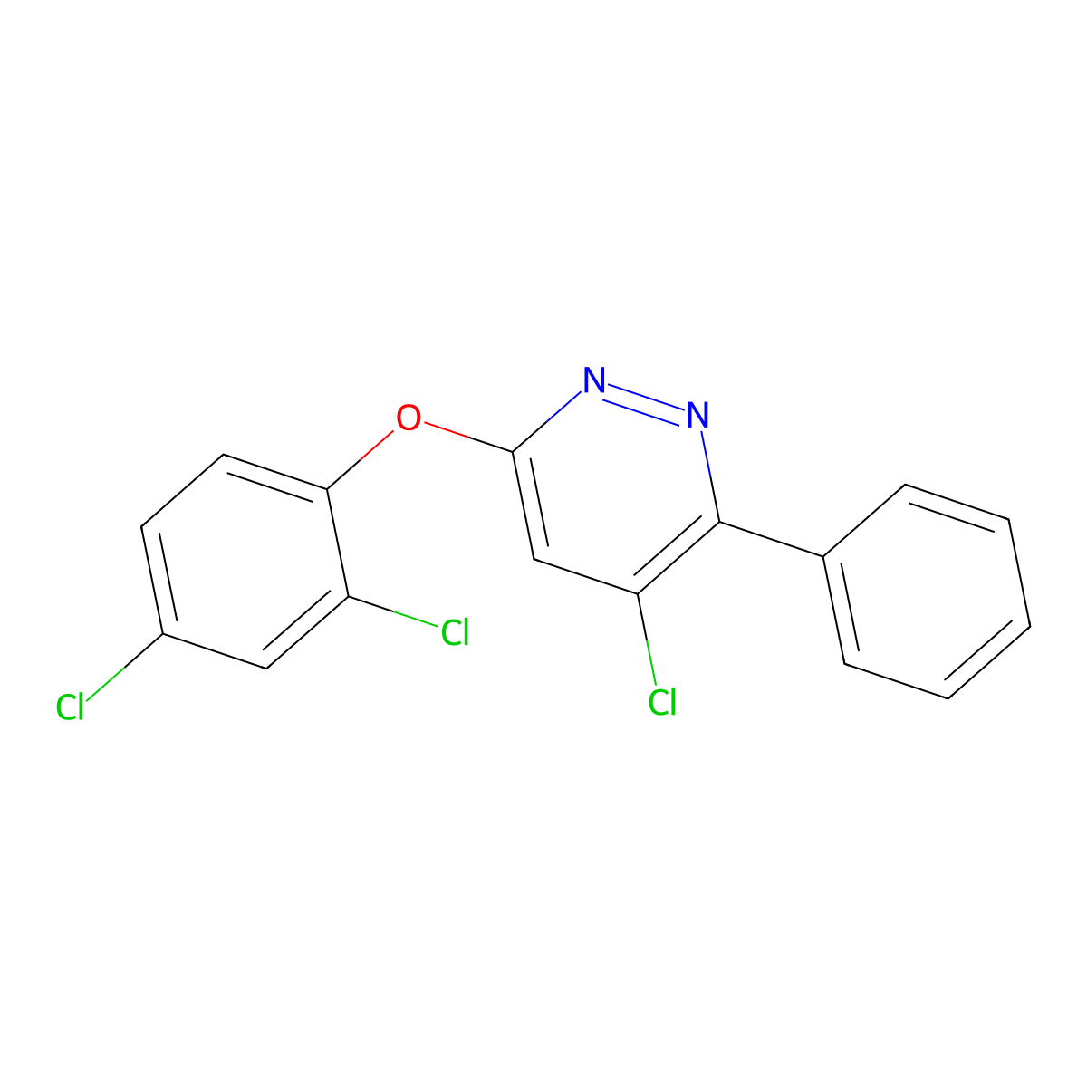 4-Chloro-6-(2,4-dichlorophenoxy)-3-phenylpyridazine molecular structure, CAS 477872-34-7