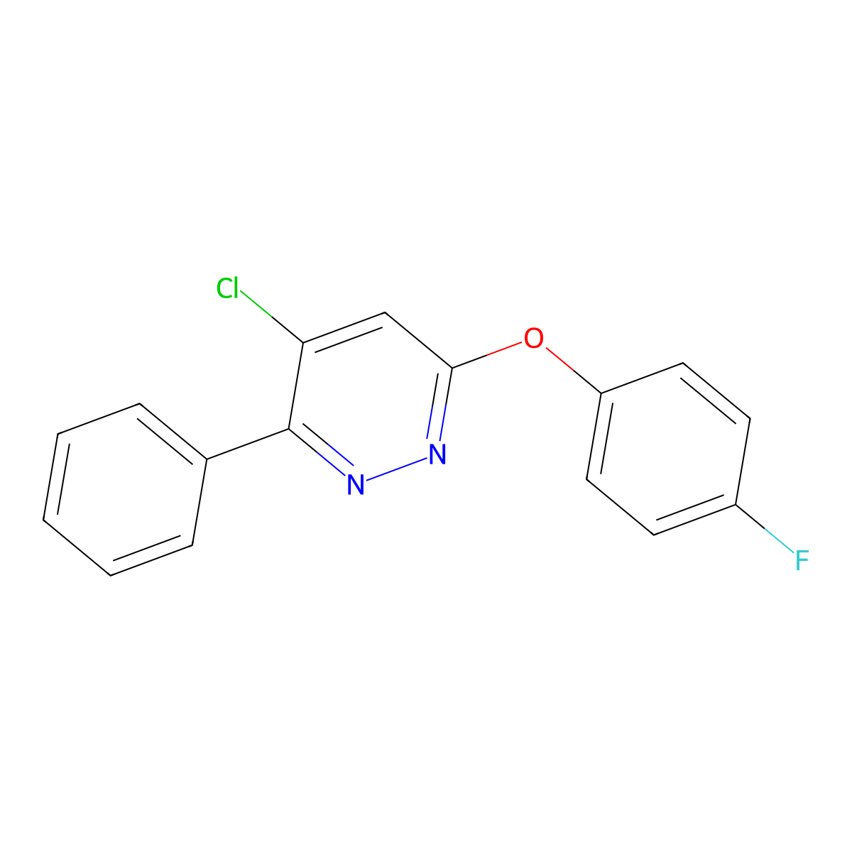 4-Chloro-6-(4-fluorophenoxy)-3-phenylpyridazine molecular structure, CAS 477872-35-8