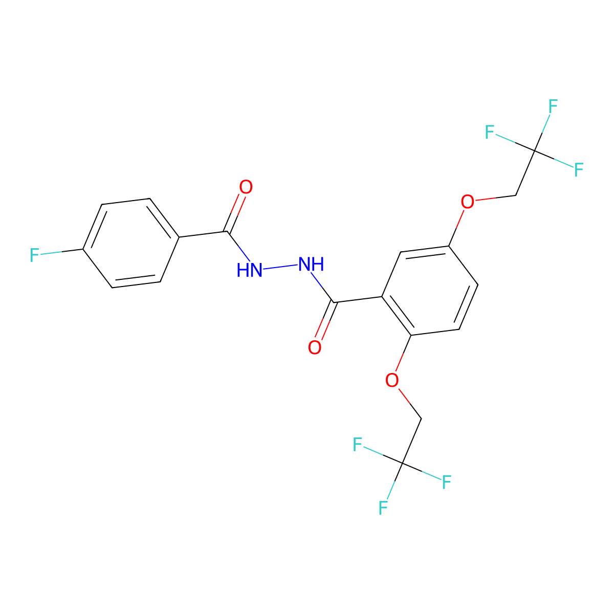 N'-(4-fluorobenzoyl)-2,5-bis(2,2,2-trifluoroethoxy)benzohydrazide molecular structure, CAS 477872-39-2