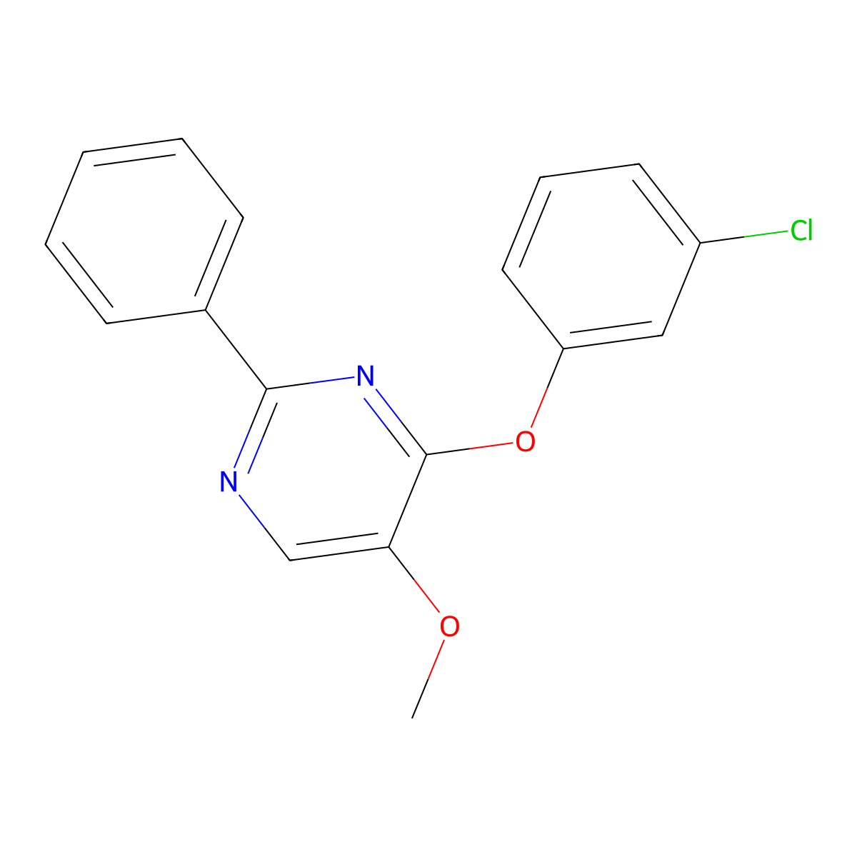 4-(3-Chlorophenoxy)-5-methoxy-2-phenylpyrimidine molecular structure, CAS 477872-56-3