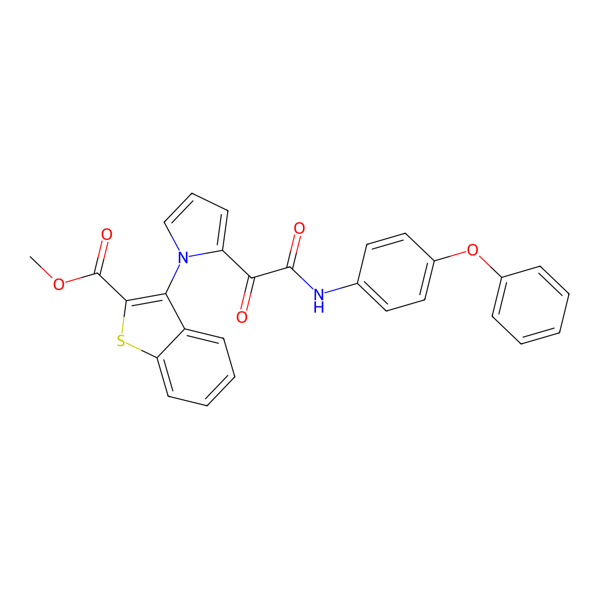 methyl 3-{2-[2-oxo-2-(4-phenoxyanilino)acetyl]-1H-pyrrol-1-yl}-1-benzothiophene-2-carboxylate molecular structure, CAS 477872-78-9