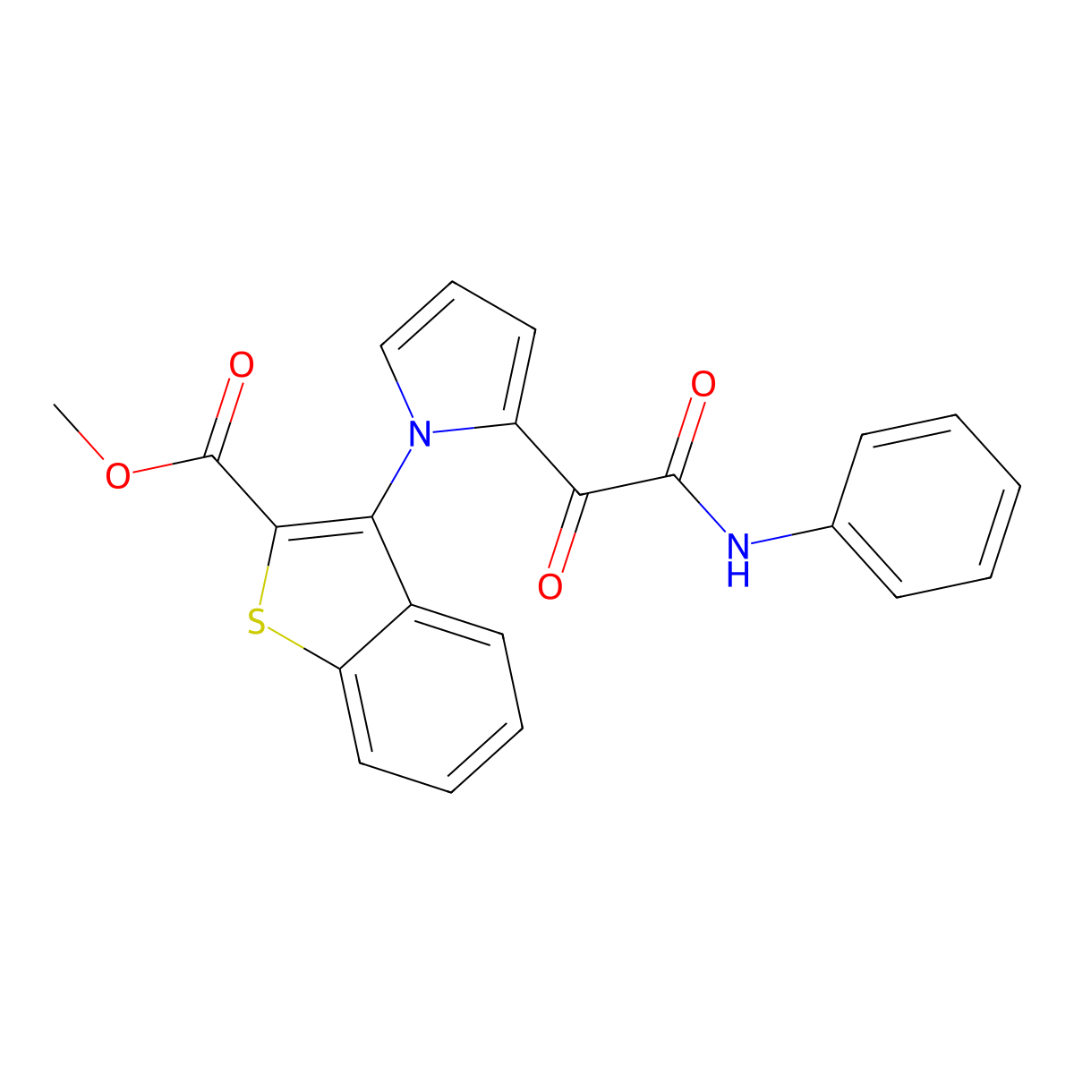 methyl 3-[2-(2-anilino-2-oxoacetyl)-1H-pyrrol-1-yl]-1-benzothiophene-2-carboxylate molecular structure, CAS 477872-79-0