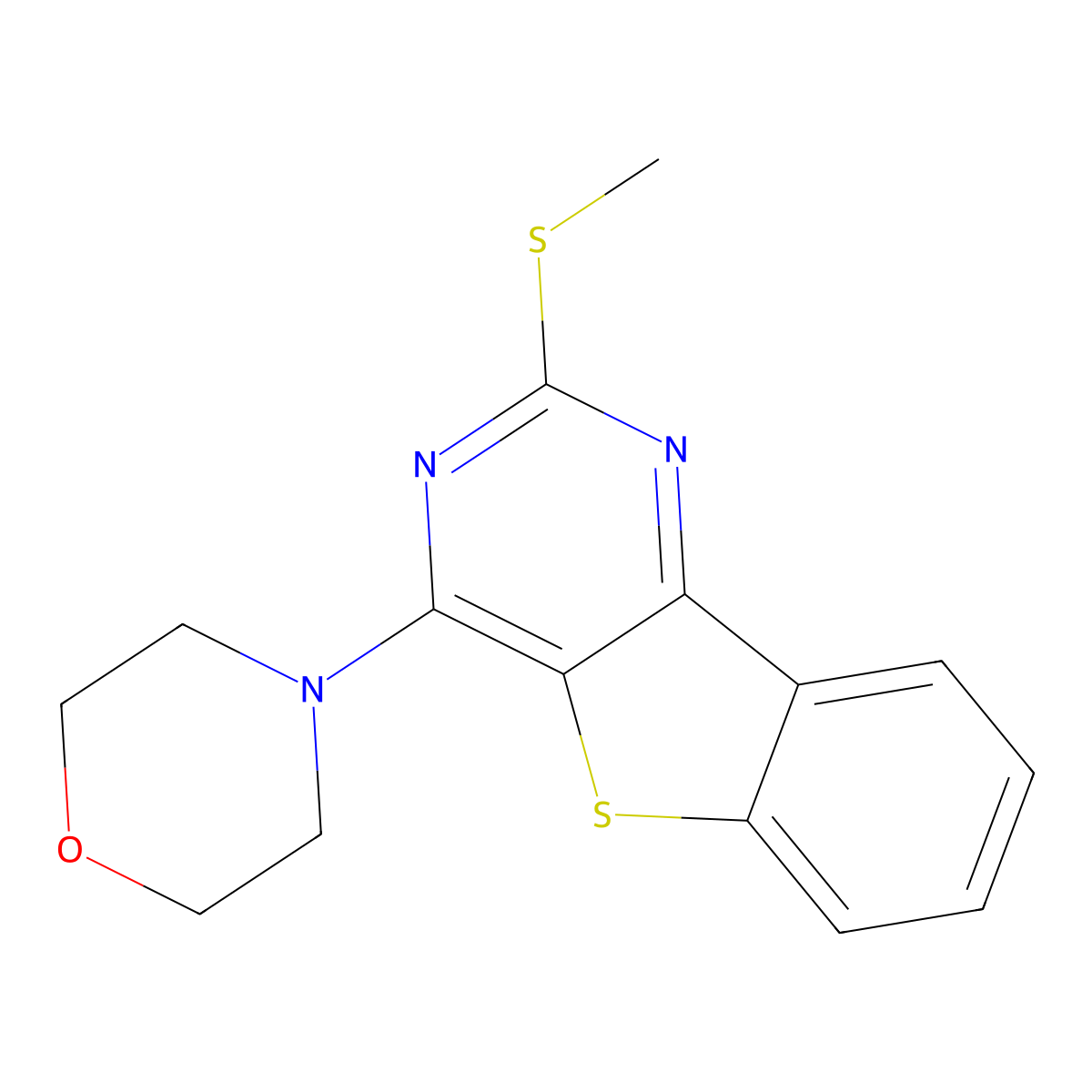 2-(Methylsulfanyl)-4-morpholino[1]benzothieno[3,2-d]pyrimidine molecular structure, CAS 477872-81-4