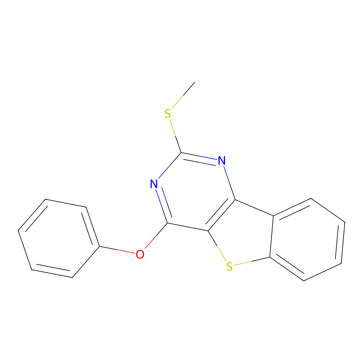 2-(Methylsulfanyl)-4-phenoxy[1]benzothieno[3,2-d]pyrimidine molecular structure, CAS 477872-83-6