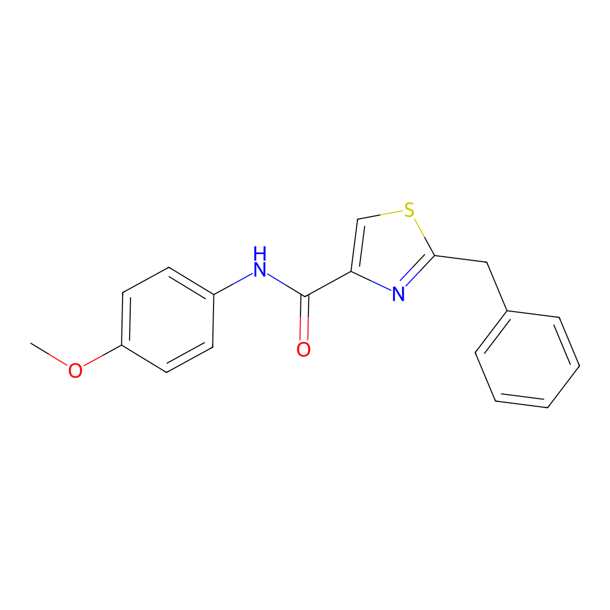 2-benzyl-N-(4-methoxyphenyl)-1,3-thiazole-4-carboxamide molecular structure, CAS 477872-91-6