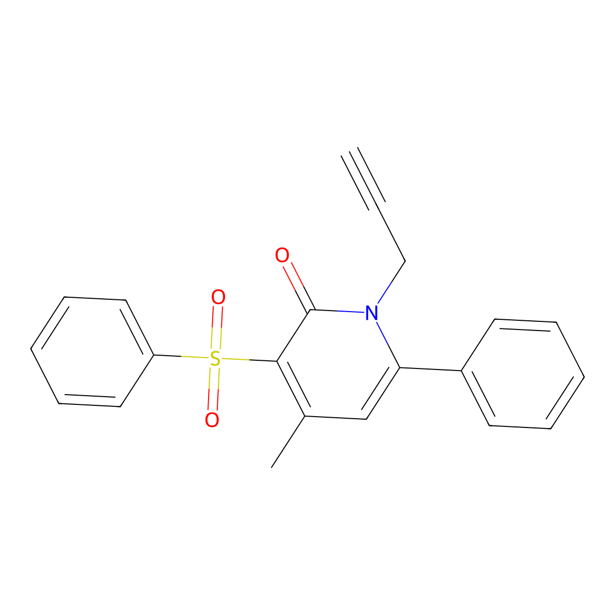 4-methyl-6-phenyl-3-(phenylsulfonyl)-1-(2-propynyl)-2(1H)-pyridinone molecular structure, CAS 477873-05-5