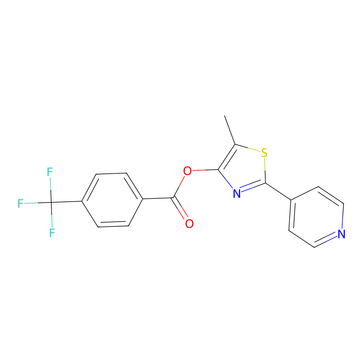 5-Methyl-2-(4-pyridinyl)-1,3-thiazol-4-yl 4-(trifluoromethyl)benzenecarboxylate molecular structure, CAS 477873-07-7