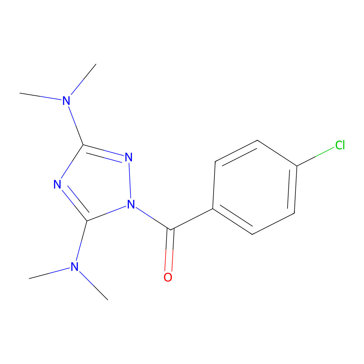 [3,5-Bis(dimethylamino)-1,2,4-triazol-1-yl]-(4-chlorophenyl)methanone molecular structure, CAS 477873-11-3