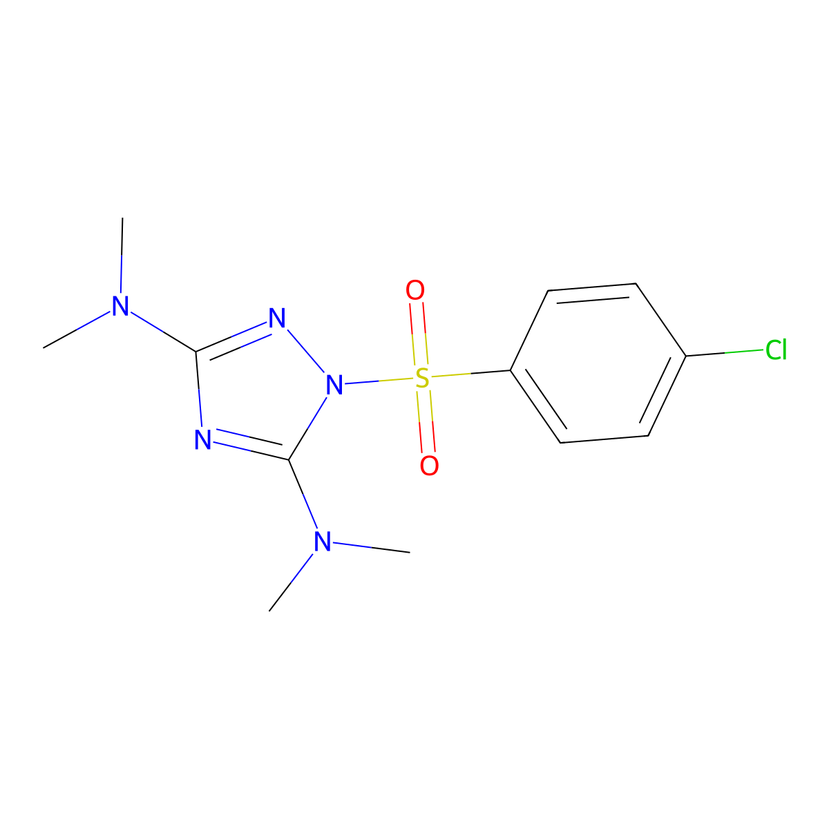 N-[1-[(4-chlorophenyl)sulfonyl]-3-(dimethylamino)-1H-1,2,4-triazol-5-yl]-N,N-dimethylamine molecular structure, CAS 477873-12-4