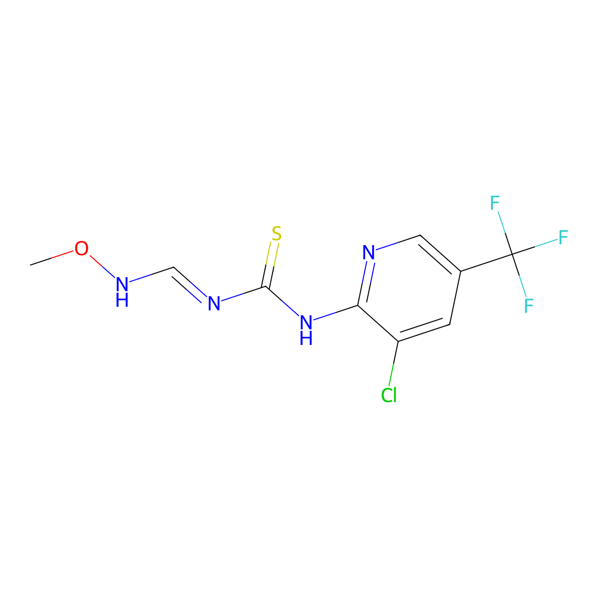 1-[3-Chloro-5-(trifluoromethyl)pyridin-2-yl]-3-[(methoxyamino)methylidene]thiourea molecular structure, CAS 477873-18-0