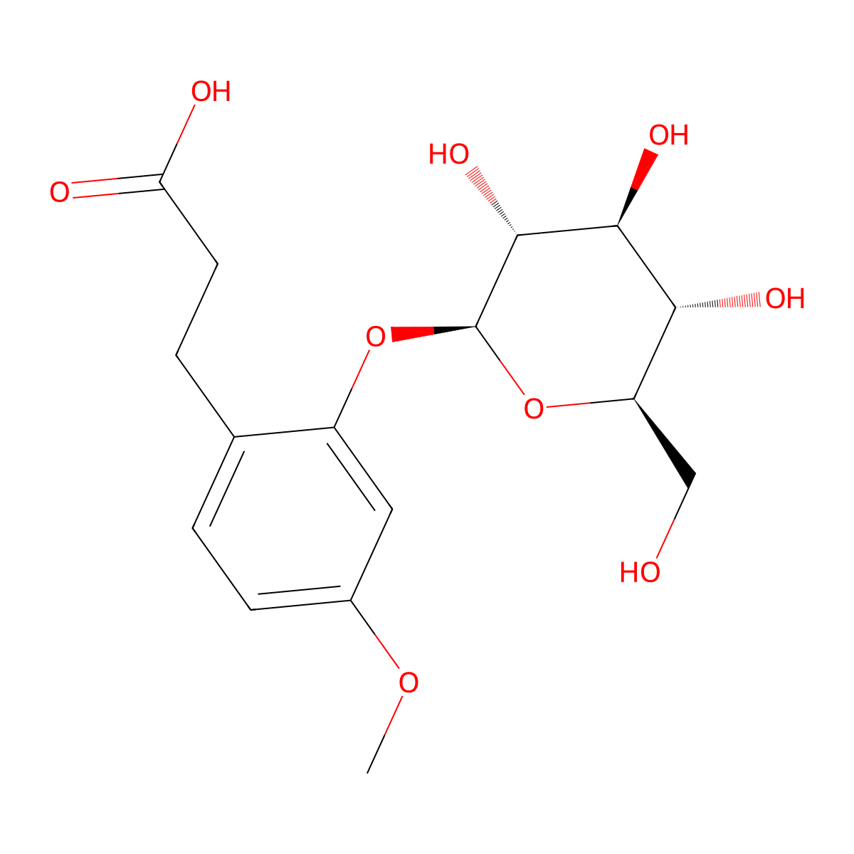 3-(2-Glucosyloxy-4-Methoxyphenyl)propanoic acid molecular structure, CAS 477873-63-5
