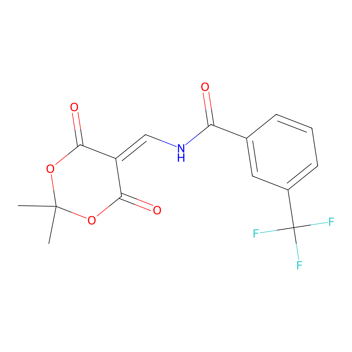 N-[(2,2-dimethyl-4,6-dioxo-1,3-dioxan-5-yliden)methyl]-3-(trifluoromethyl)benzenecarboxamide molecular structure, CAS 477885-72-6