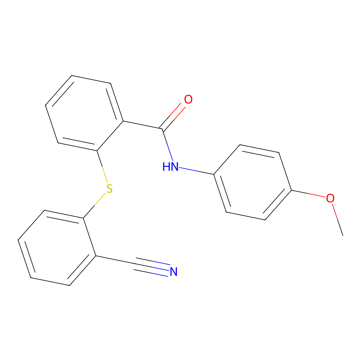2-[(2-cyanophenyl)sulfanyl]-N-(4-methoxyphenyl)benzenecarboxamide molecular structure, CAS 477885-77-1